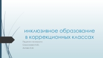 Инклюзивное образование в коррекционных классах