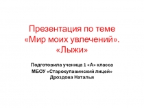 Презентация Мир моих увлечений