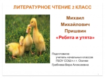 Презентация М. М. Пришвин Ребята и утята