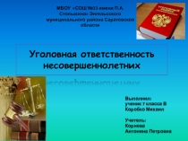 Конкурс презентаций по обществознанию в 7 классе на тему Уголовная ответственность