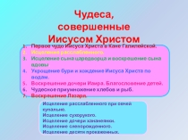 Презентация к предметной неделе Чудеса Иисуса Христа