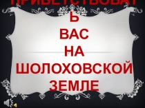 Презентация по литературе Родина М.А.Шолохова