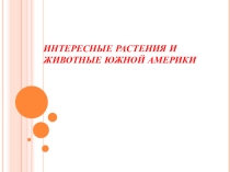 Презентация по географии Интересные растения и животные Южной Америки