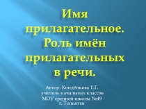 Презентация по русскому языку на тему Имя прилагательное. Роль имён прилагательных в речи (3 класс)