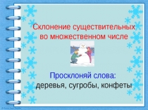 Презентация по русскому языку на тему Склонение существительных множественного числа (4 класс)