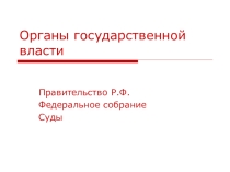 Органы государственной власти.Правительство, суды, Федеральное Собрание РФ.