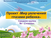 Проект Мир увлечений глазами ребенка (средняя группа)