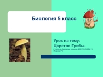 Презентация по биологии 5 класс по теме  Царство Грибы