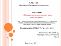 Презентация по английскому языку Образование множественного числа существительных