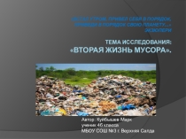 Презентация к проекту Вторая жизнь мусора,автор: Марк Куйбышев.