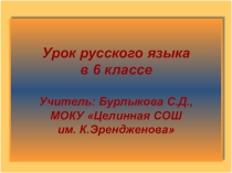 Презентация по русскому языку 6кл