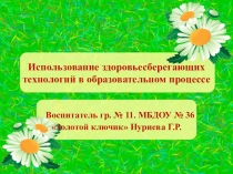 Презентация с выступлением на тему: Использование здоровьесберегающих технологий в образовательном процессе