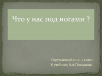 Презентация по окружающему миру Что у нас под ногами