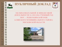Публичный доклад о деятельности школы (2016)