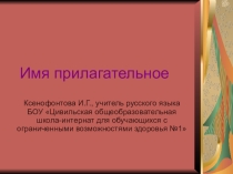 Презентация по русскому языку на тему Имя прилагательное