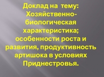 Доклад по биологии на тему Артишок - интродукция
