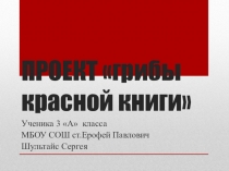 Проект Грибы красной книги