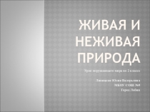 Живая и неживая природа урок окружающего мира для 2 класса