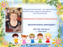Опыт работы по трудовому воспитанию дошкольников