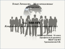 Презентация по обществознанию(профильный уровень) Конфликт в межличностных отношениях