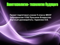 Презентация: Нанотехнологии - технологии будущего