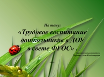Трудовое воспитание в МДОУ в свете ФГОС