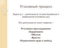 Презентация к уроку по теме Уголовно-процессуальное право