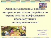 Презентация Основные документы по профилактике правонарушений
