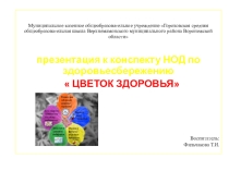 Презентация к конспекту НОД по здоровьесбережению  Цветок здоровья