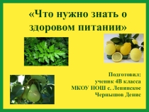 Презентация о здоровом питании