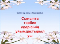 Сыныпта тәрбие сағатын ұйымдастыру