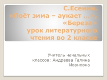 Презентация по литературному чтению на тему: С.Есенин. Поёт зима – аукает …, Береза