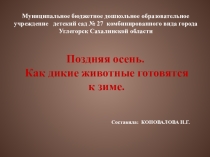 Презентация Поздняя осень. Как дикие животные готовятся к зиме