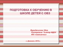 Презентация ПОДГОТОВКА К ОБУЧЕНИЮ В ШКОЛЕ ДЕТЕЙ С ОВЗ