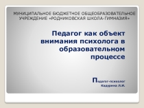 Презентация Работа с педагогами