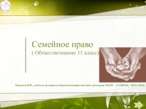 Презентация к уроку обществознания в 11 классе по теме Семейное право
