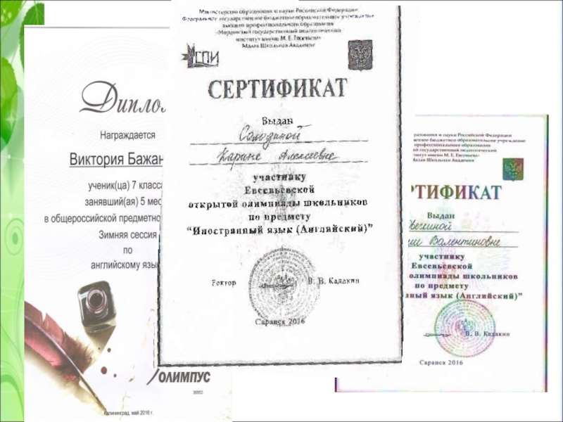 Презентация Портфолио учителя английского языка Сачковой Натальи Викторовны