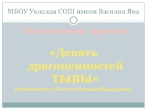 Проект Девять драгоценностей Тувы 3 класс