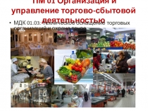 Презентация по МДК 01.03 Техническое оснащение торговых организаций и охрана труда на тему Складское оборудование: классификация, виды, установка