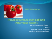 Презентация к исследовательской работе Что такое томат