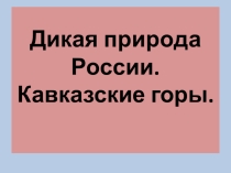 Презентация по географии на тему Дикая природа.Кавказ