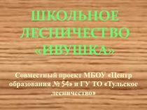 Презентация работы объединения дополнительного образования Школьное лесничество
