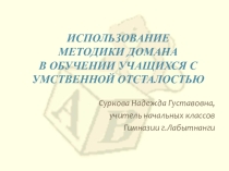 Использование методики Домана в обучении учащихся с умственной отсталостью