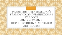 Развитие читательской грамотности учащихся