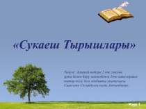 Татар әдәбиятыннан презентация Сукаеш тырышлары