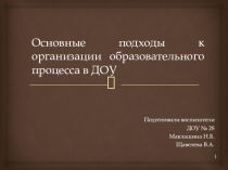 Презентация Основные подходы к организации образовательного процесса в ДОУ