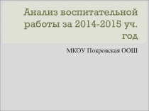 Анализ воспитательной работы