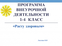 Презентация по программе внеурочной деятельности Расту здоровым