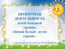 Проектная деятельность детей первой младшей группы Зимой белый, летом серый