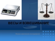 Презентация по физико-химическим методам исследования на тему Весы
